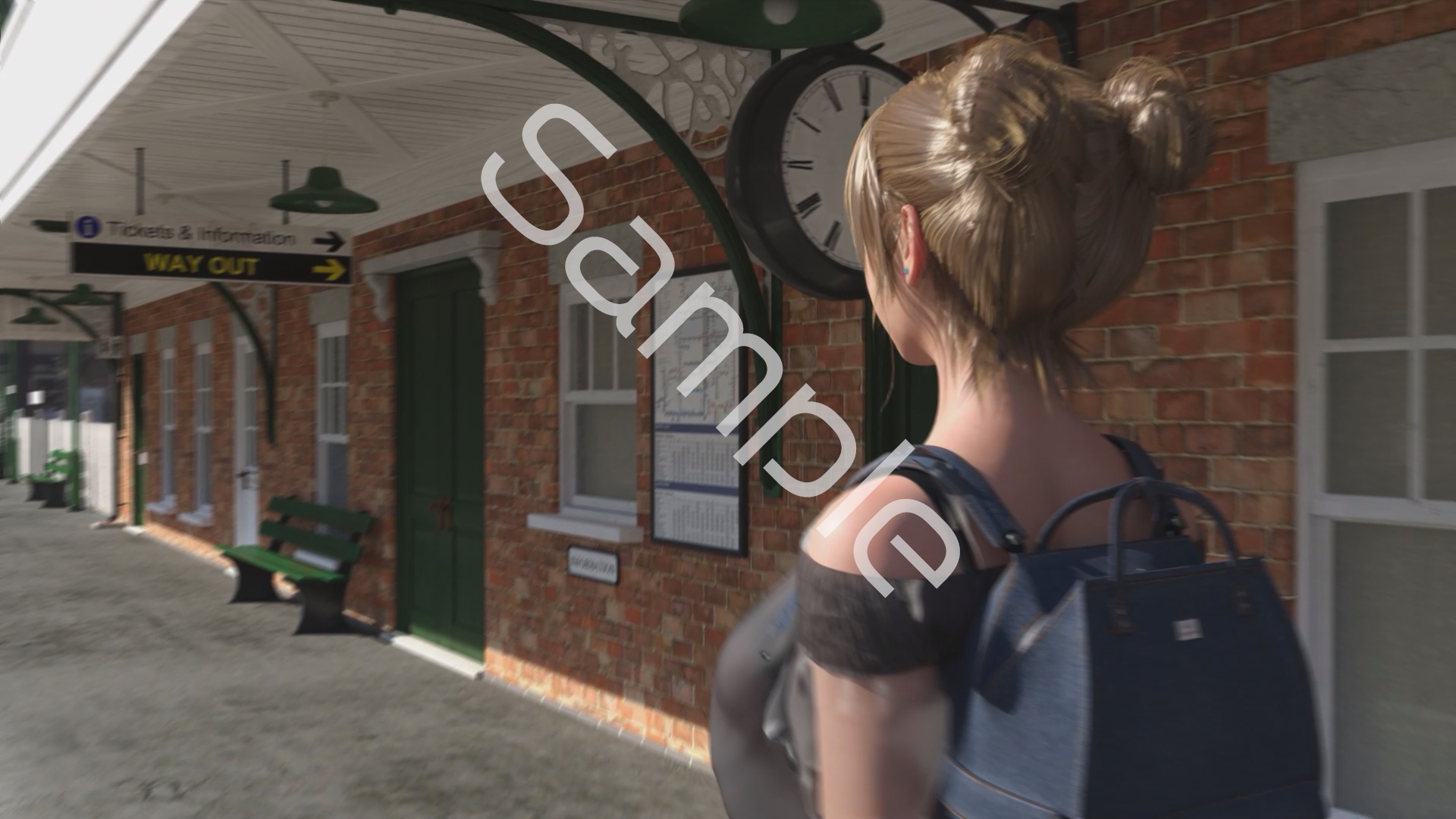 一ノ瀬廻里・私服登校日の通学途中の駅の階段でスカート内逆さ撮り盗撮の被害に遭う:PV01(サテン地ピンク水玉パンティ)