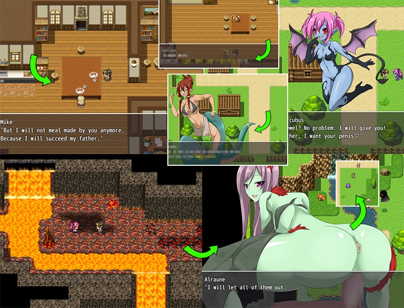 A man and ten monster women