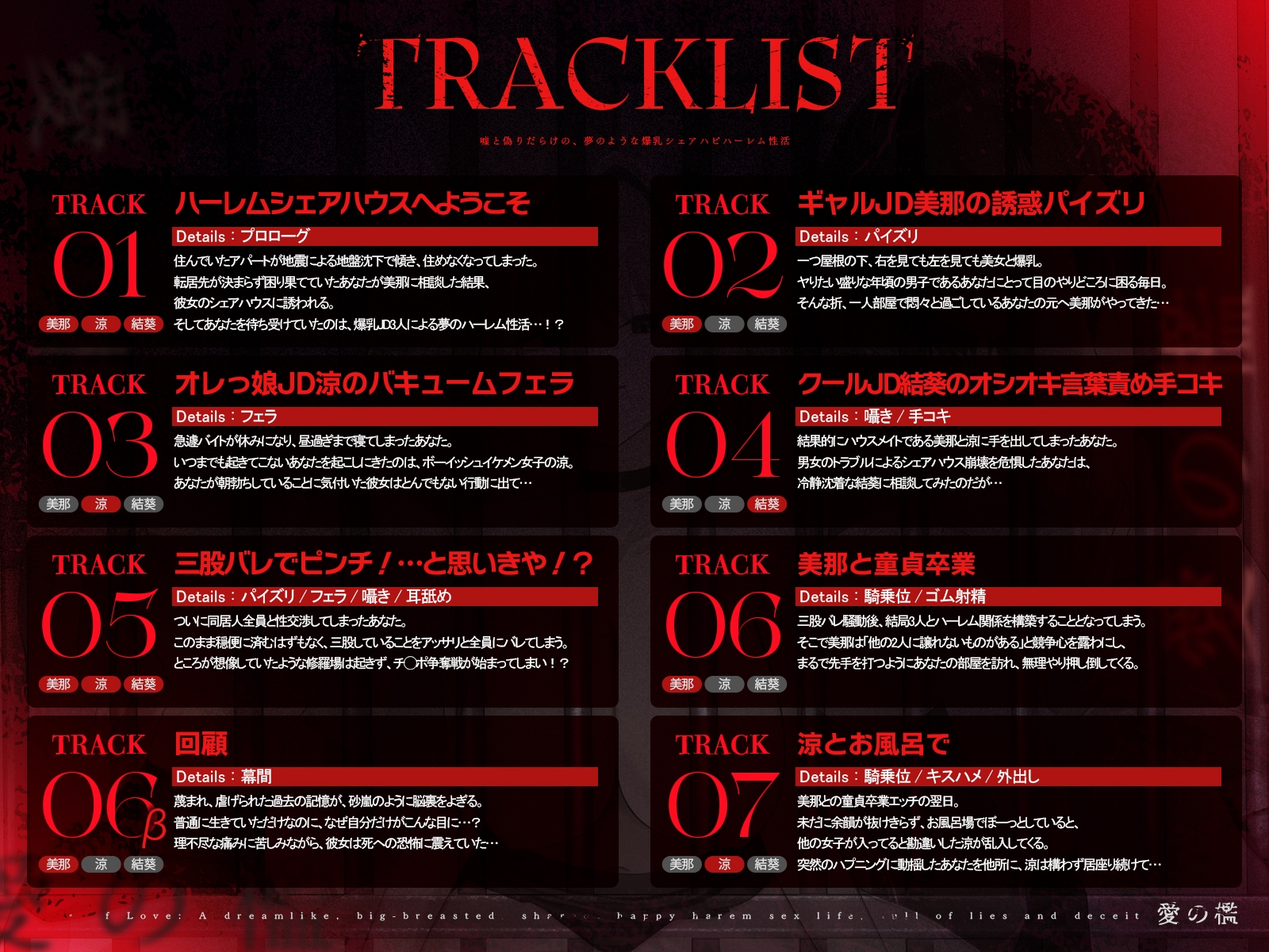 ✨発売開始から14日間は早期購入特典付き✨【✅1周年記念✅ロング作品】愛の檻～嘘と偽りだらけの、夢のような爆乳シェアハピハーレム性活～【KU100収録】