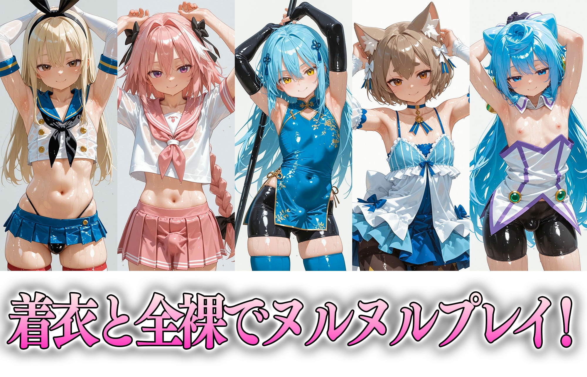 男の娘5人ラブラブえっち！可愛い包茎おちんぽで着衣えっちから裸えっちまでたっぷり収録♡