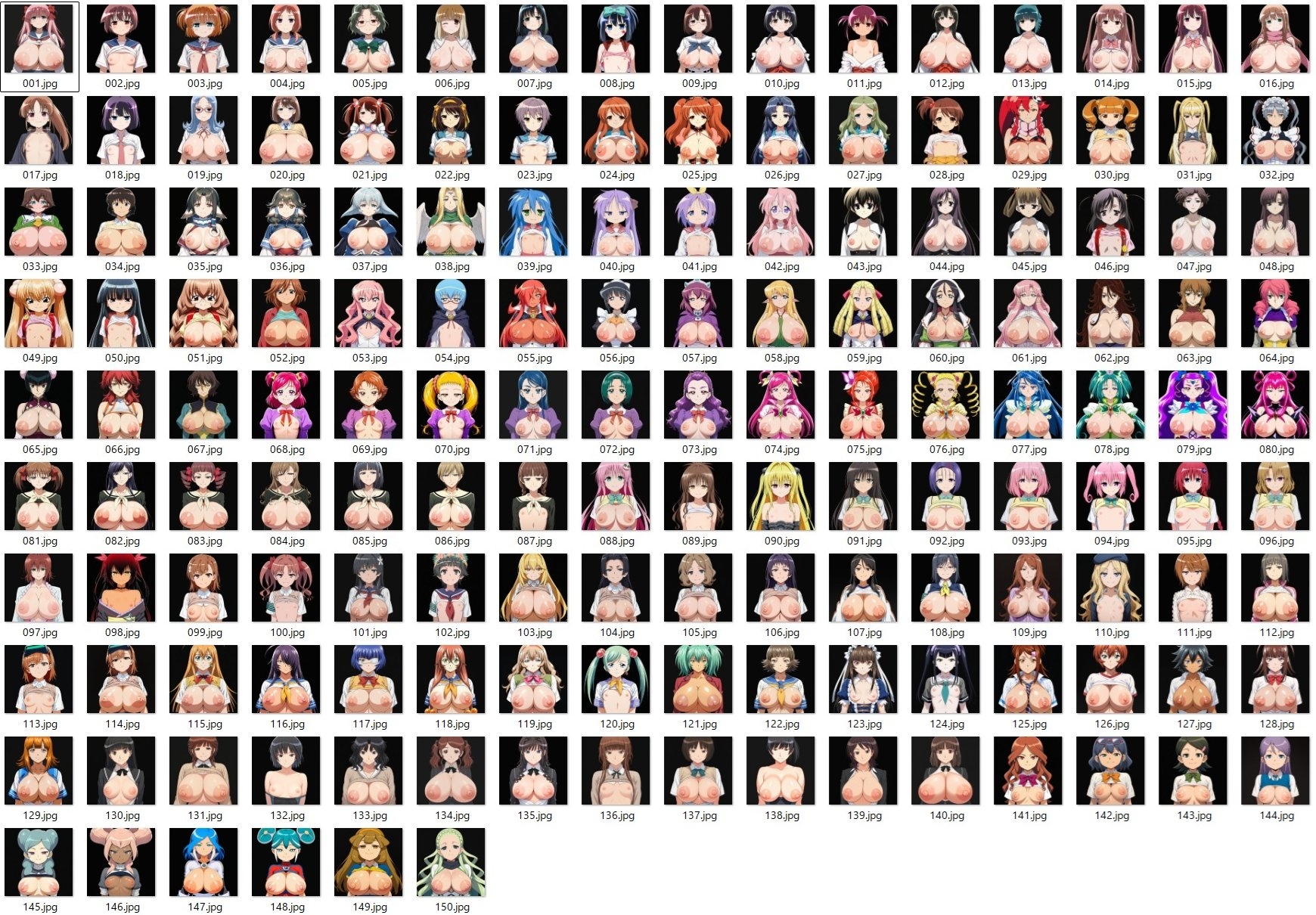 キャラ色々おっぱい見抜き