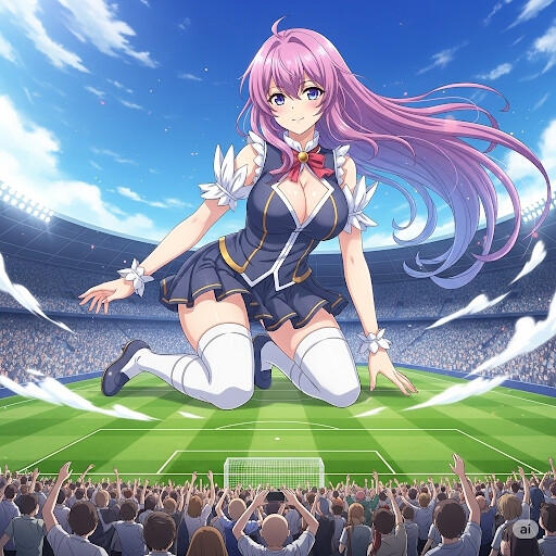 巨大女アニメ風イラスト集