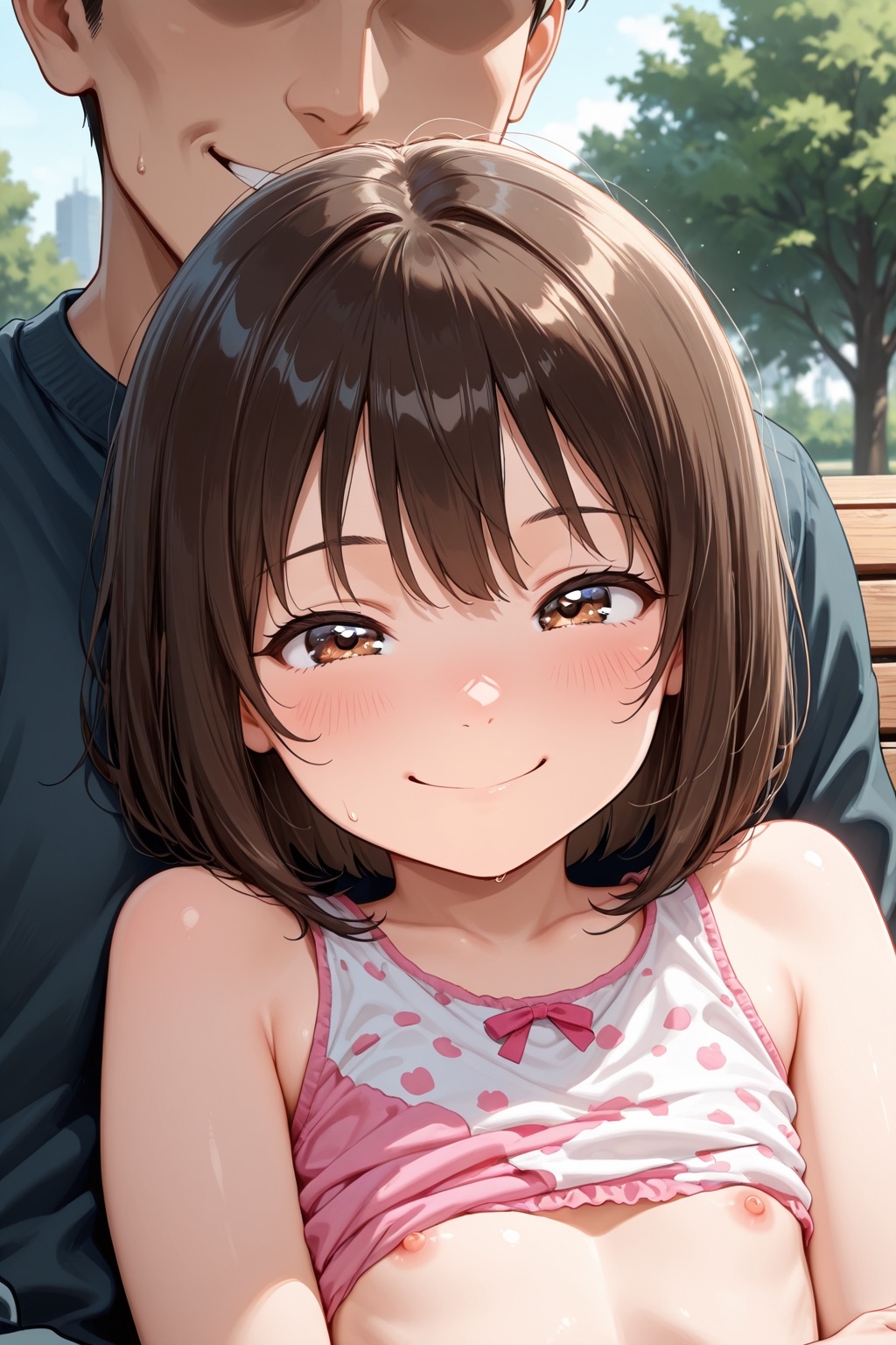 アナルに興味を持ち野外でオナホ化されるつるぺた女子