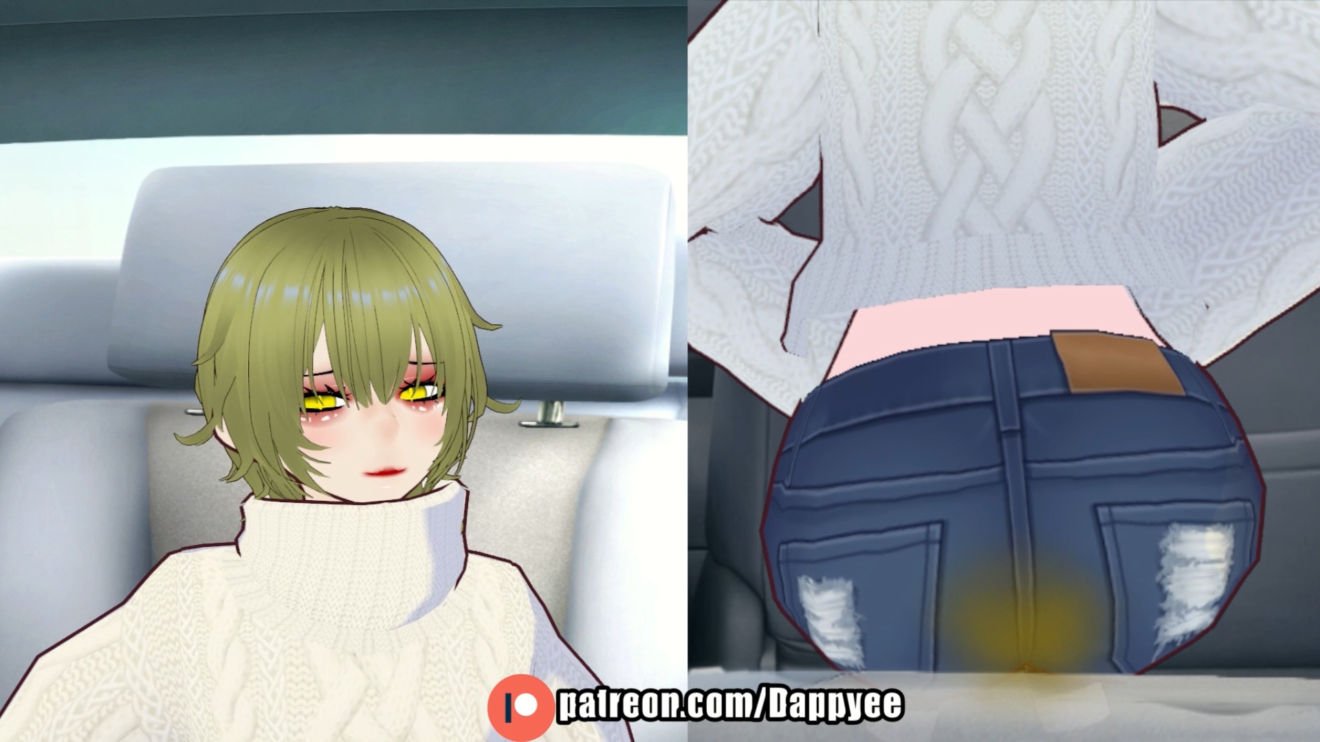 BBQ帰りの車内で腹痛に襲われたギャルちゃん...【脱糞奮闘記】 / English ver.〇