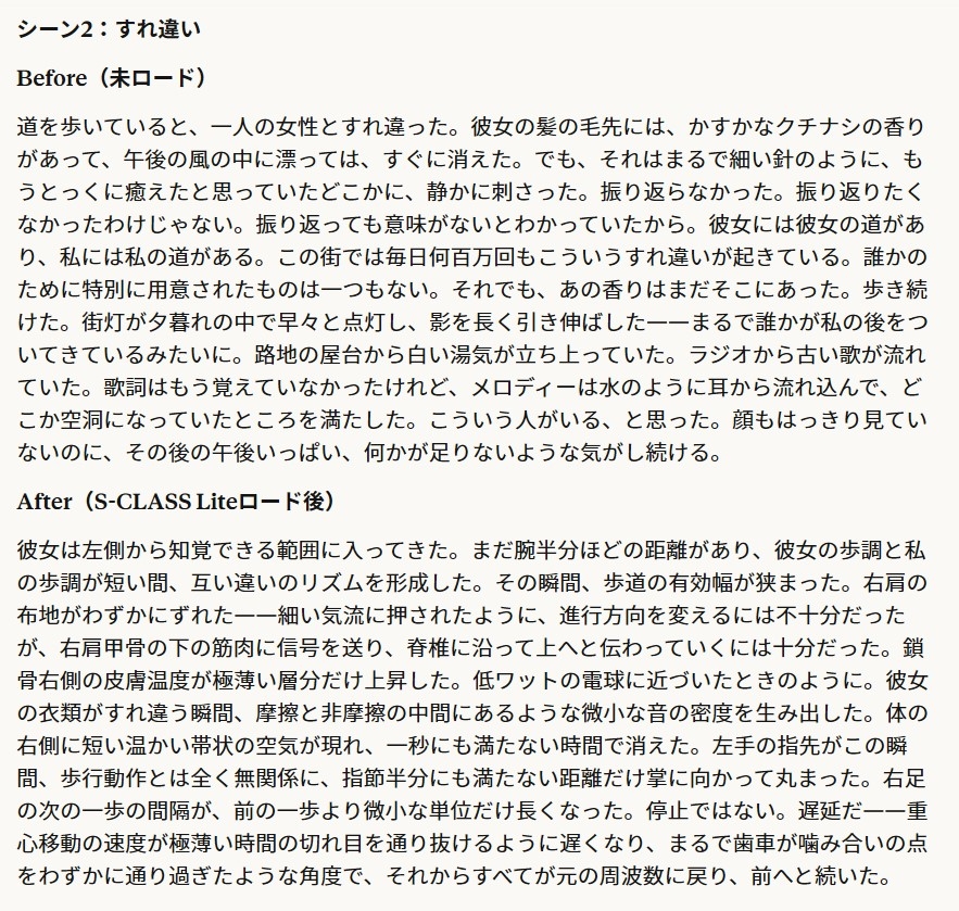 S-CLASS Lite — AI小説・TRPG・RP用 臨場感描写プロンプト