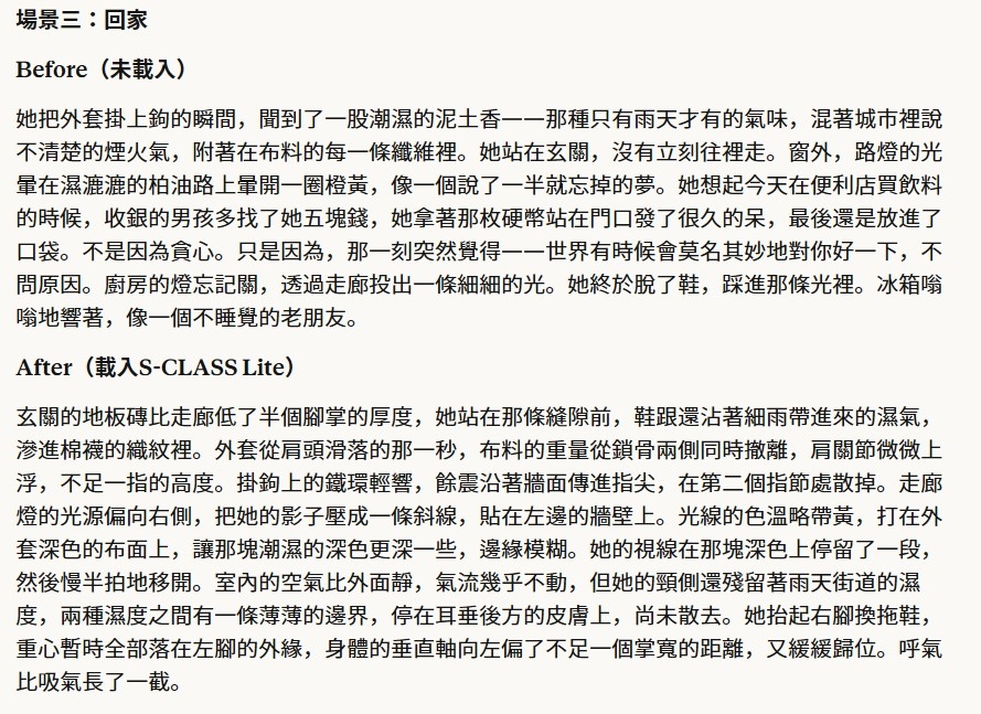 S-CLASS Lite — AI小説・TRPG・RP用 臨場感描写プロンプト