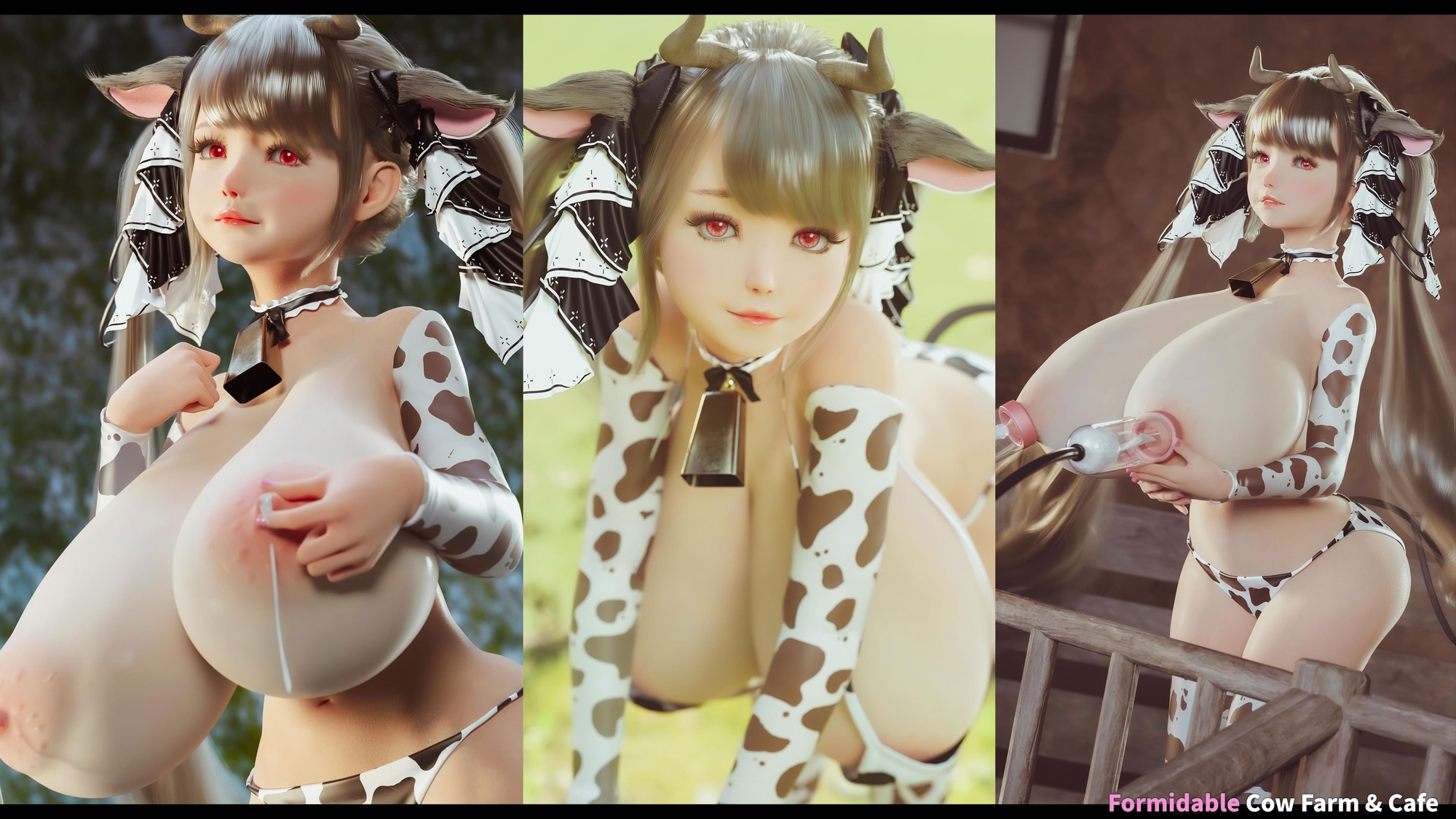 牛柄ビキニの爆乳牛娘4