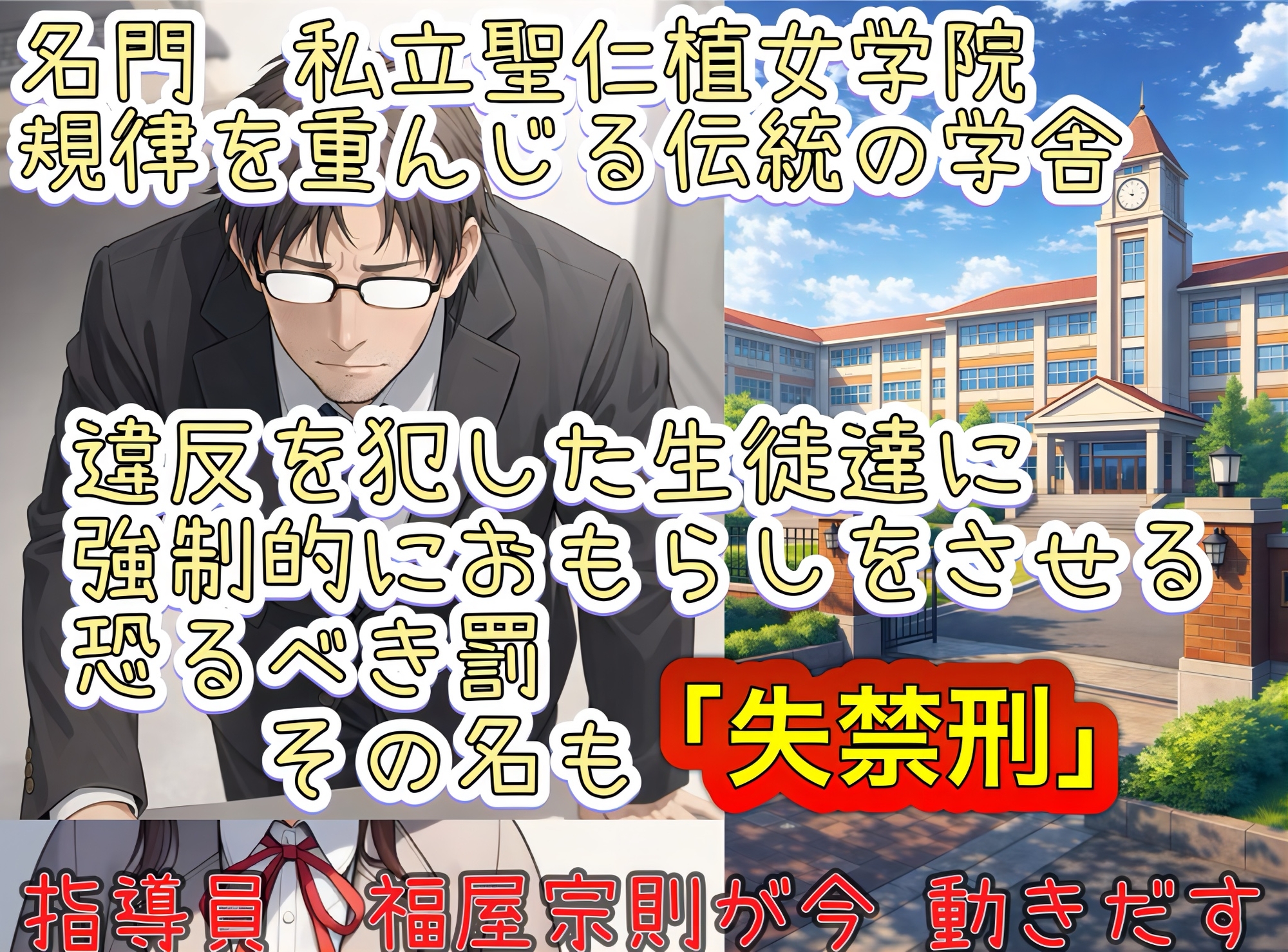 名門女学院の恐怖の指導 その名も失禁刑 校則違反した生徒たちに強○おもらし