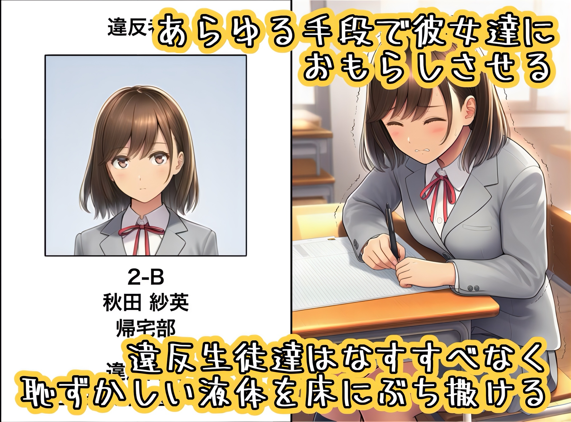 名門女学院の恐怖の指導 その名も失禁刑 校則違反した生徒たちに強○おもらし