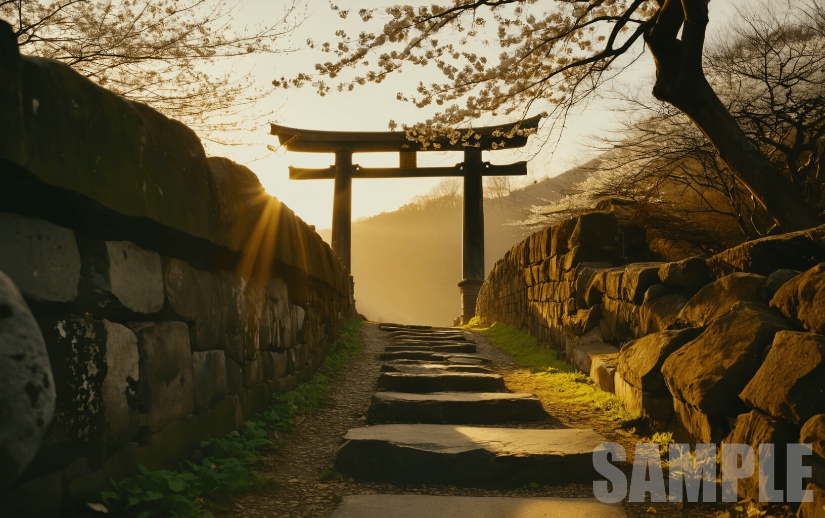 Japanese Shrine Sakura Environment Pack 100 Background Textures
