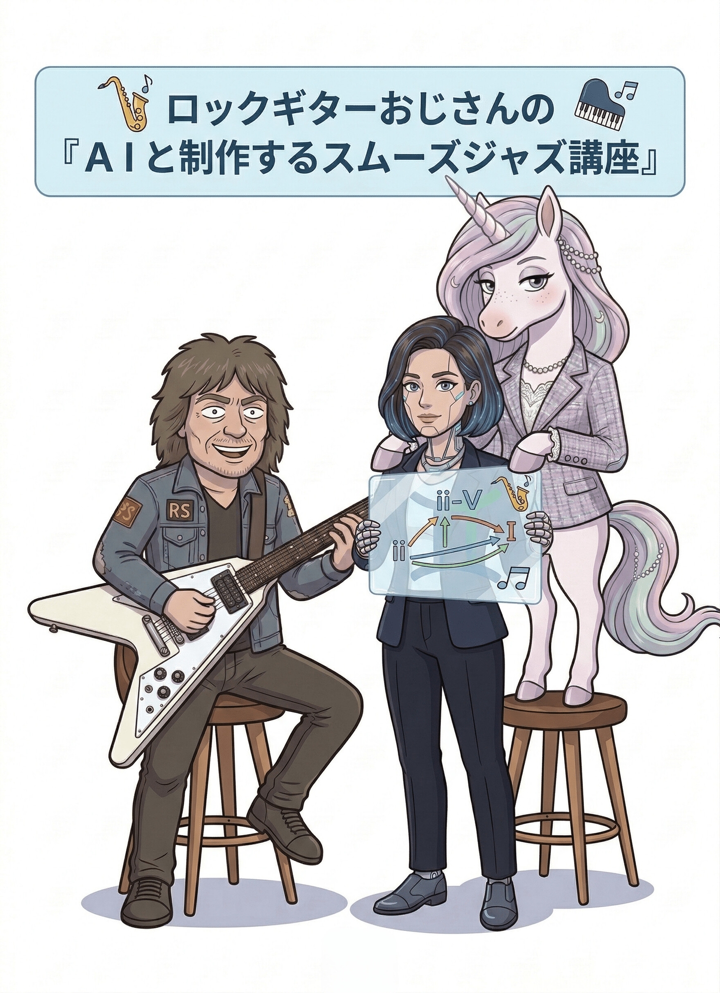 ロックギターおじさんの『AIと制作するスムーズジャズ講座』(全99頁)/『サバンナ』(12曲)ジャイアント・シュナイダー【ジャズギター/フュージョン】