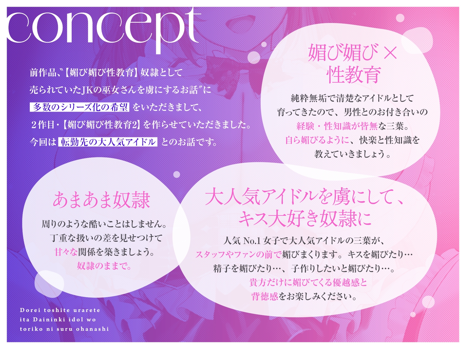 【媚び媚び性教育2】奴○として売られていた大人気アイドルを虜にするお話【キス大好き奴○】