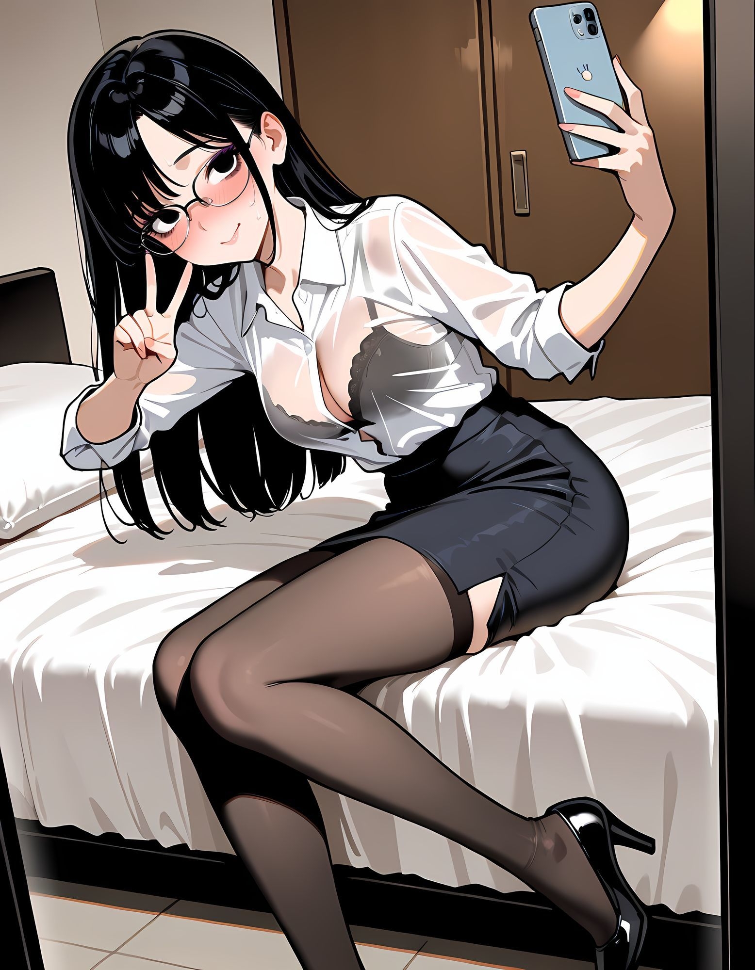 黒ストOLの禁断妄想 〜視線を感じて疼きだす股間〜