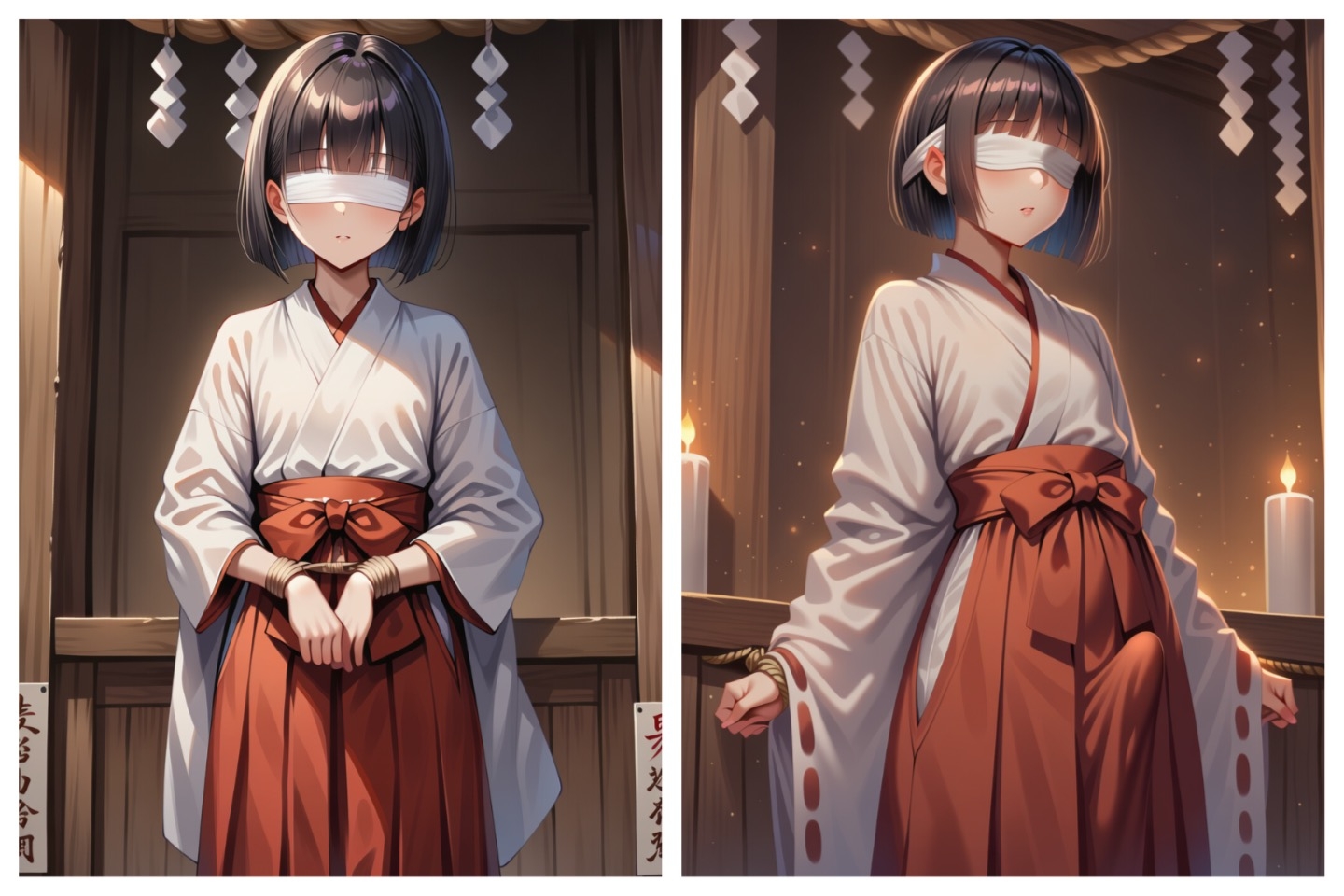 ふたなり巫女精液採取