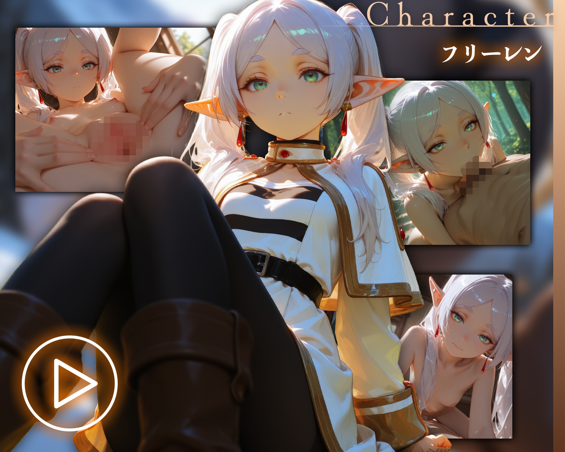 【イラスト+アニメ付き】フリーレン服従、エルフの魔法使い肉便器調教記録〜清純エルフの淫乱おま●こ24時間搾精耐久〜