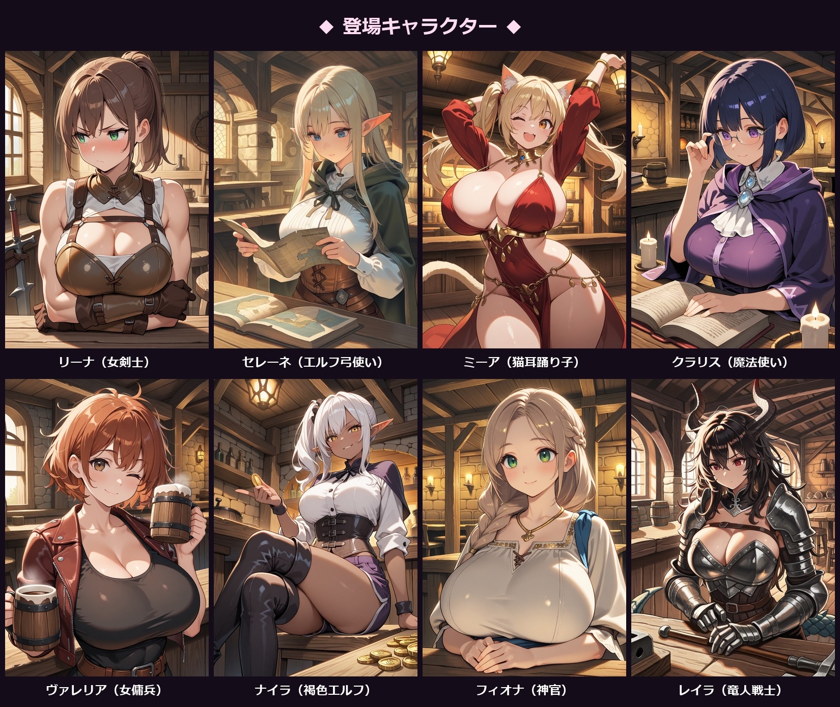 【即堕ち2コマ】即堕ち酒場 Vol.1 〜16人の冒険者たち〜