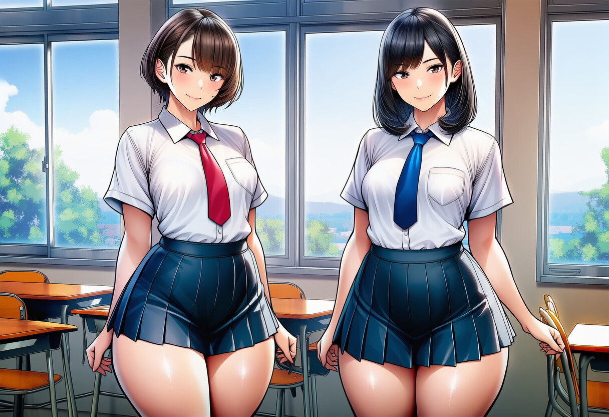 [アニメ]同級生2人からパンツ見せつけられながら小馬鹿にされる動画