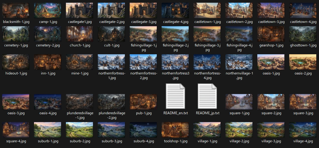 RPG向け背景画像素材 ―街の風景―