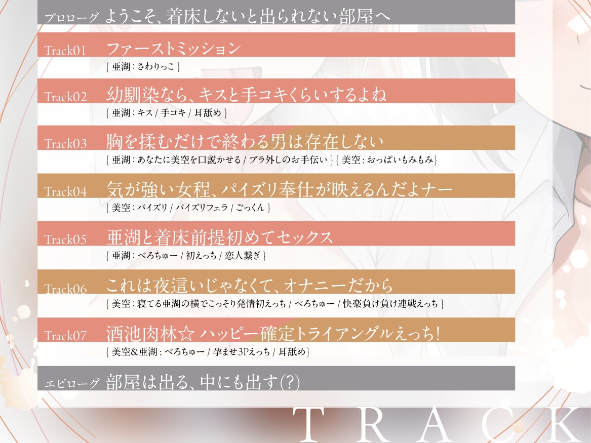 着床しないと出られない部屋 with幼馴染ツインズ ～ツンデレ&不思議系な二人と、ハチャメチャ空間でどちゃハメいちゃあま孕ませ純愛えっち～【そこラブホじゃないヨ笑】