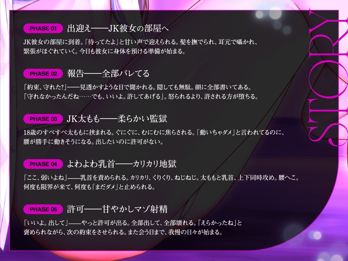 甘やかしマゾ射精～JK太ももとよわよわ乳首で腰へこ～【許可制オナサポ】