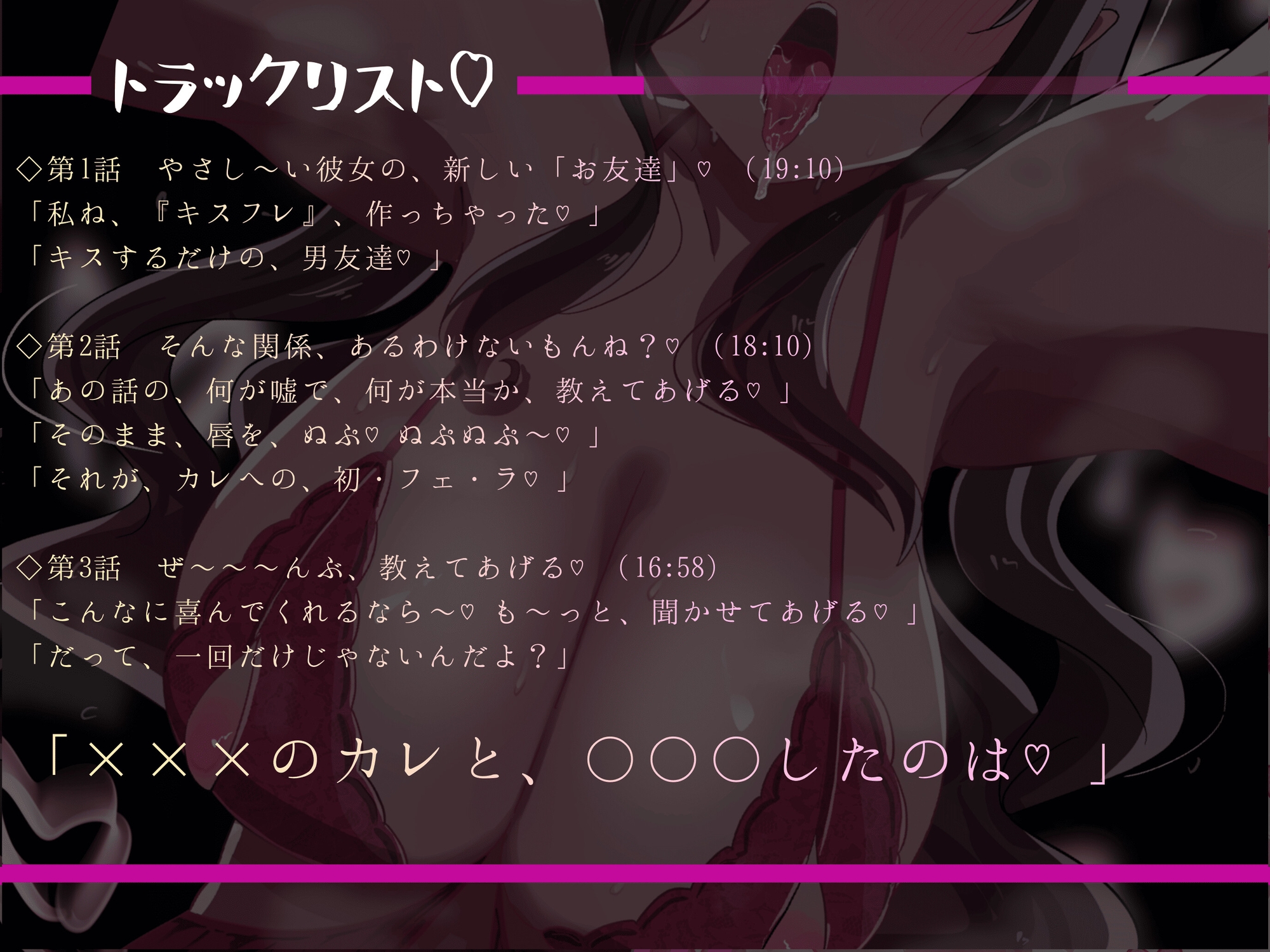 【NTR報告】やさし～い彼女が、新しくできた「お友達」とシたことをぜ～～～んぶ教えてくれる話♡