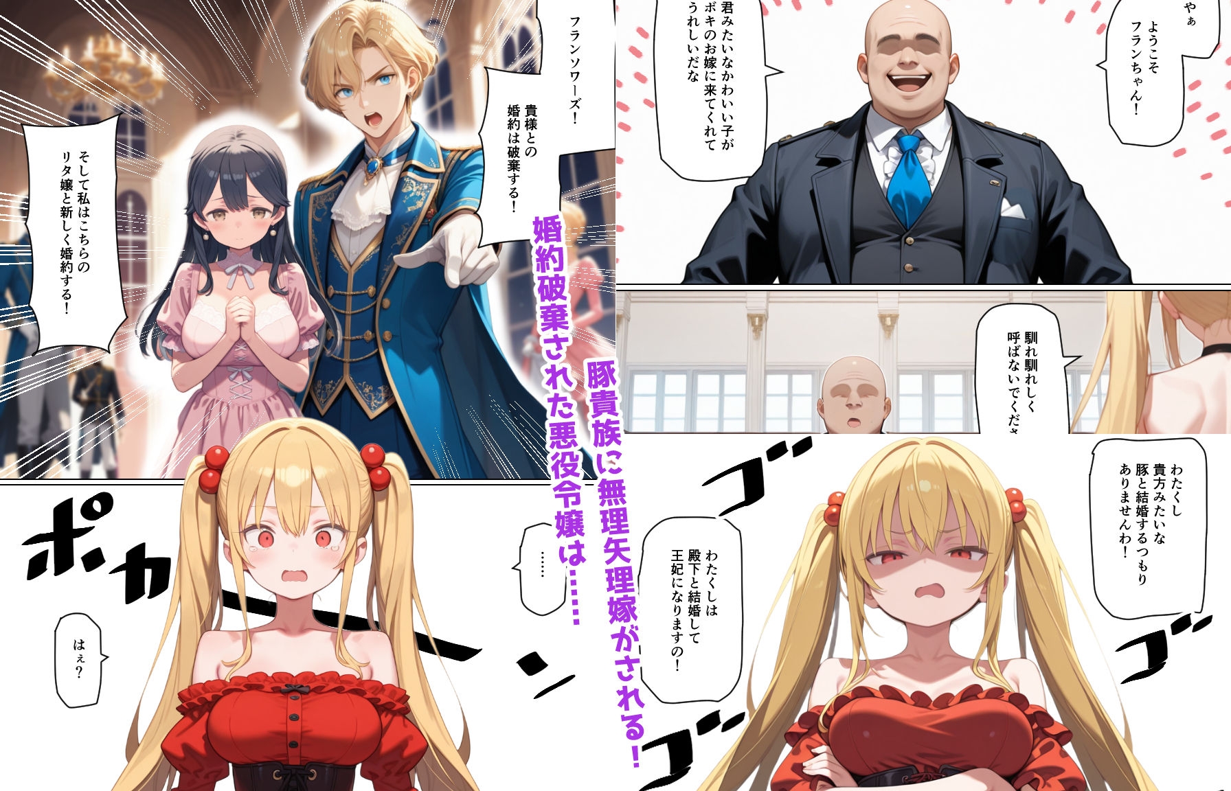 婚約破棄された悪役令嬢が豚貴族に嫁がされて来たので堕とす。あとヒロインも愛人する。