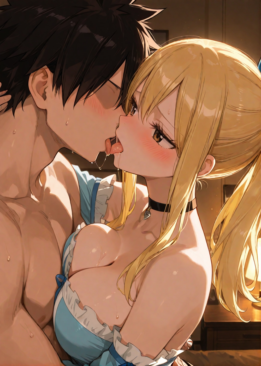 【F◯IRY TAIL】ルーシィの豊満おっぱい堪能 ポロリから揉みしだきホテルSEX