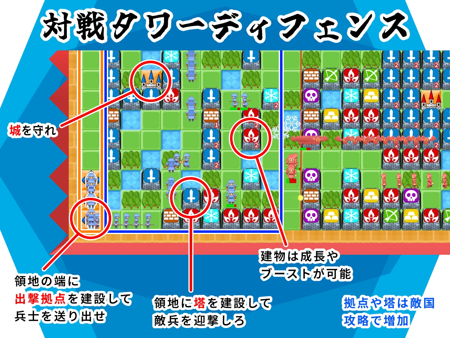 対戦国盗りタワーディフェンス サンバーグ島の統一