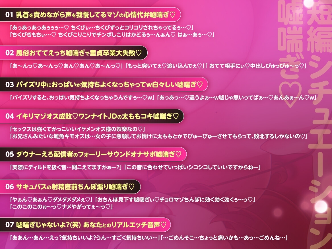 【1時間30分越え♡嘘喘ぎ特化作品】よわよわちんぽを馬鹿にする♡いじわる嘘喘ぎ音声集♡全編ずぅ〜っと嘘喘ぎ♡