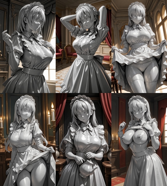 お屋敷の石化メイドさん