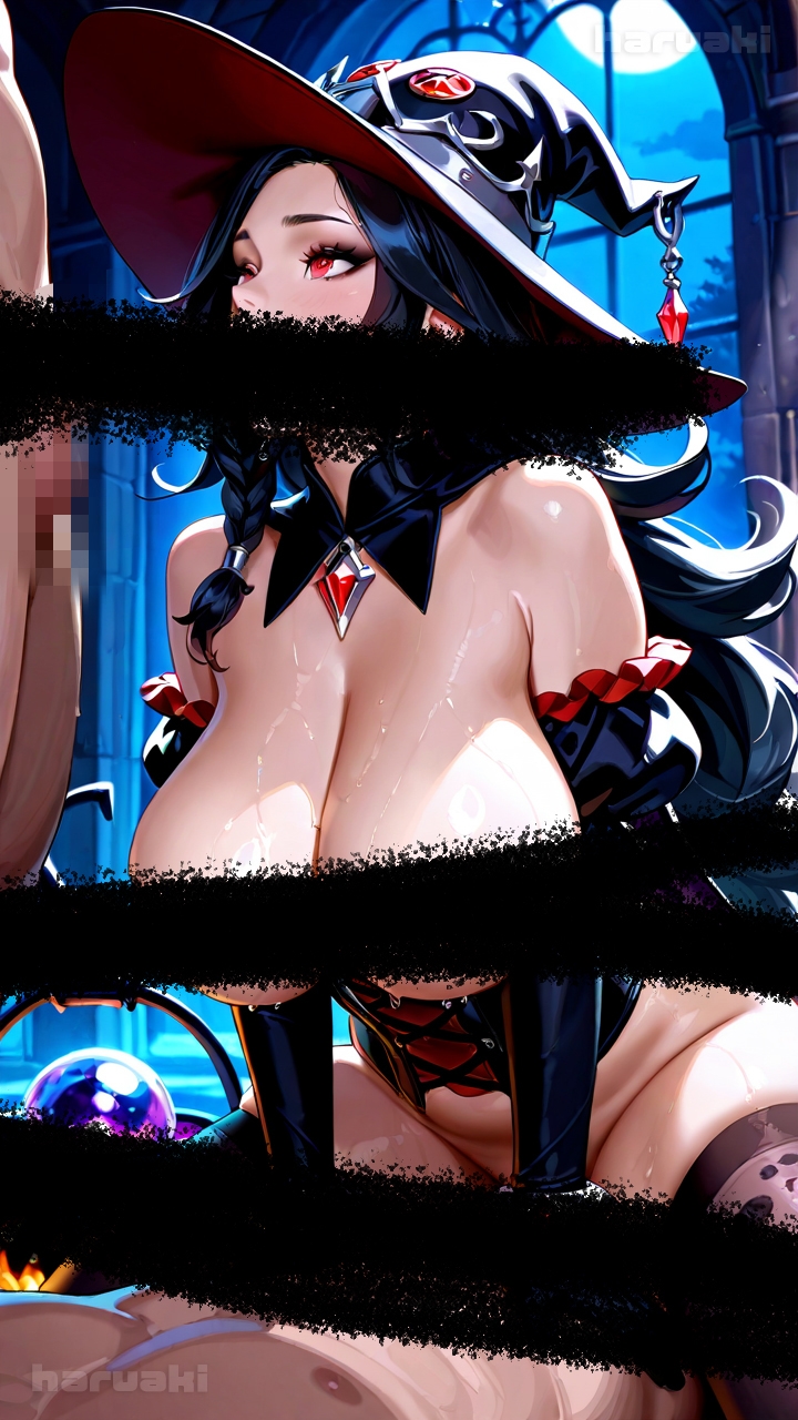 【AIアニメ巨乳美女写真集】Vol.11黒髪魔女のわがままおっぱい生活