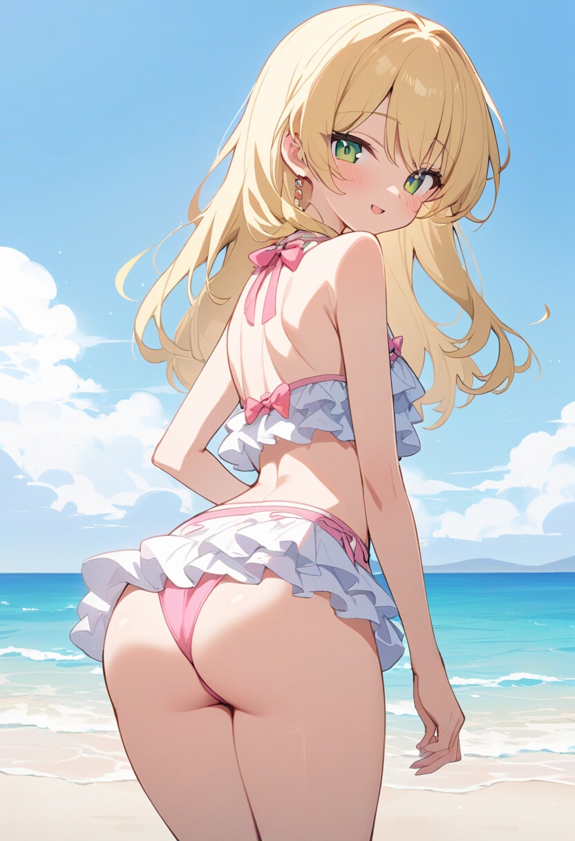 4種の水着で谷間見せ&お尻見せ vol.1