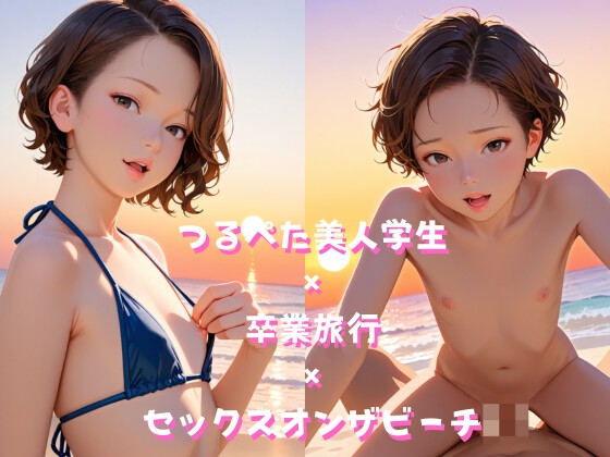 つるぺた美人学生×卒業旅行×セックスオンザビーチ