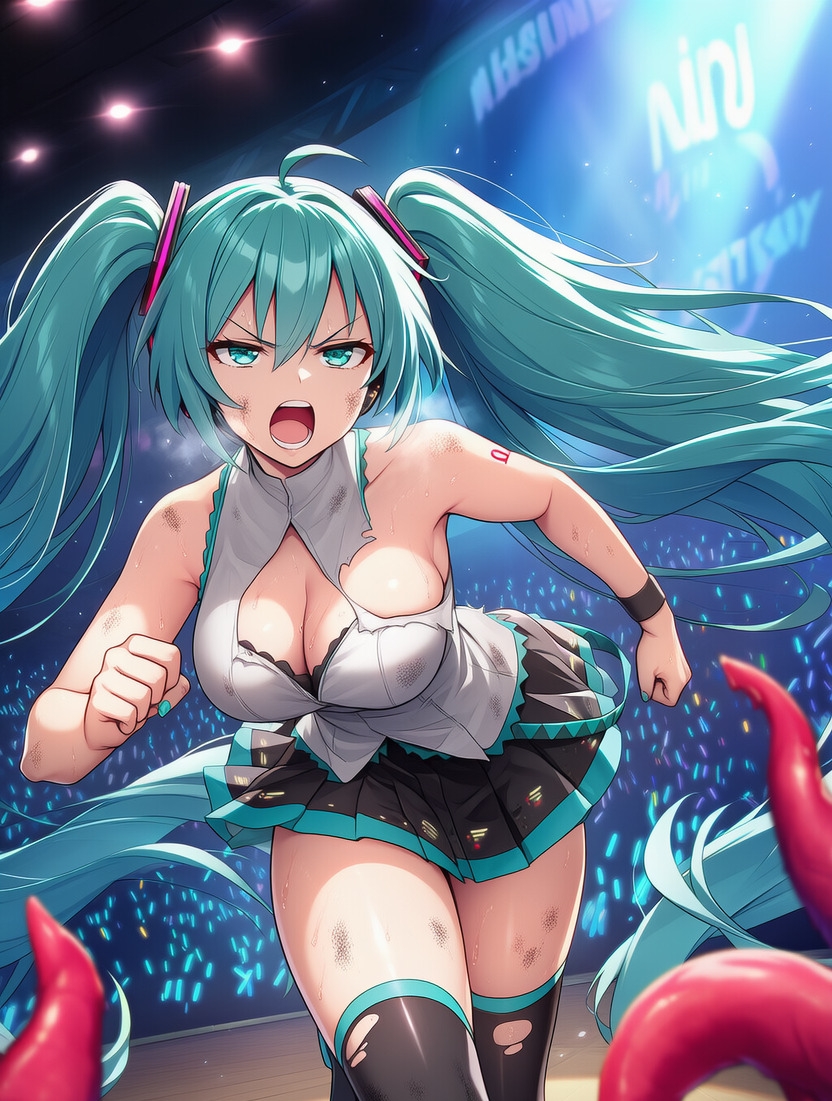 初●ミク vs ぬるぬる触手