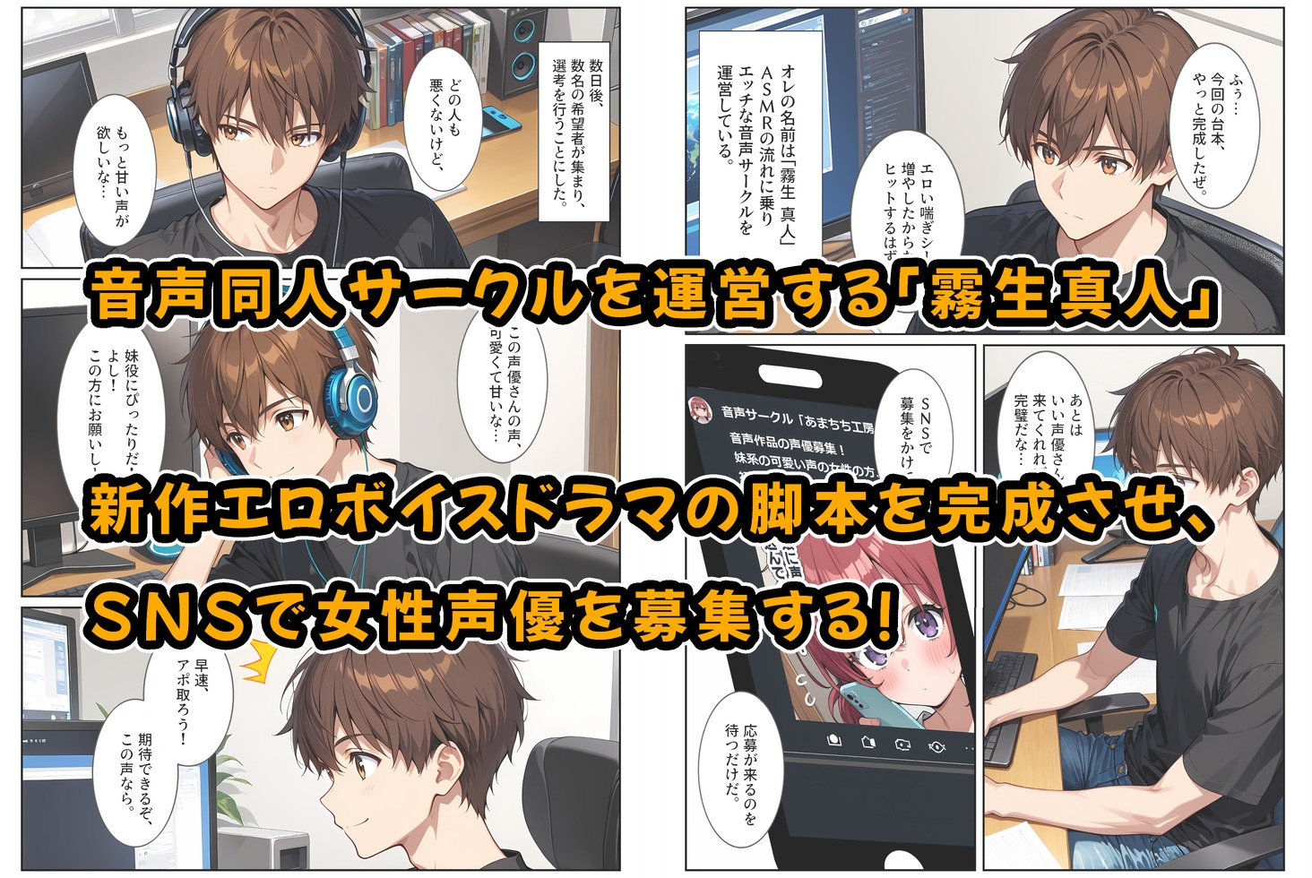 エロゲ声優志望の爆乳妹が兄の実演セックス指導でガチ恋する話。