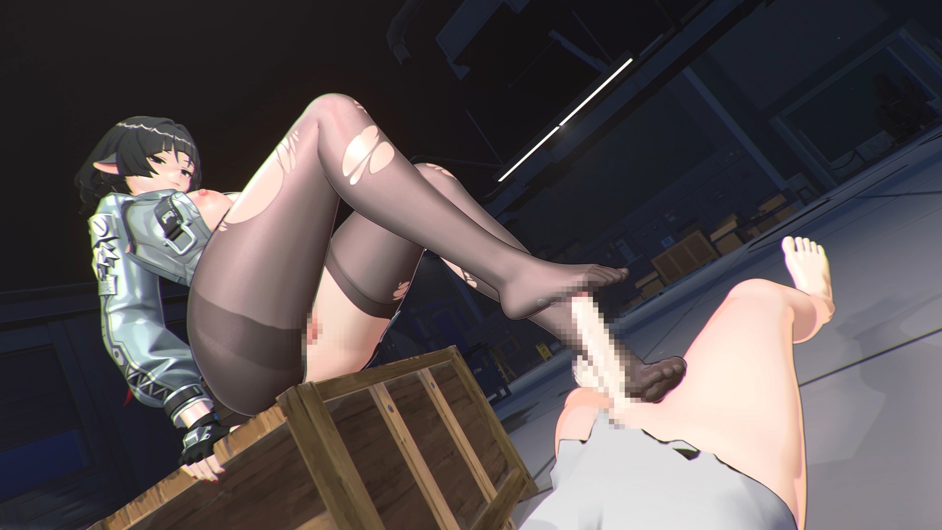 【3D動画】ゼン◯スゾーンゼロ ジェーン・ド◯の黒パンストセクシー足コキ痴女プレイ