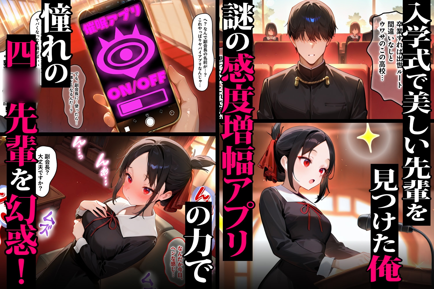 催○アプリで感度3000倍♡ イキ狂い絶頂中出しされた話 かぐや&愛編