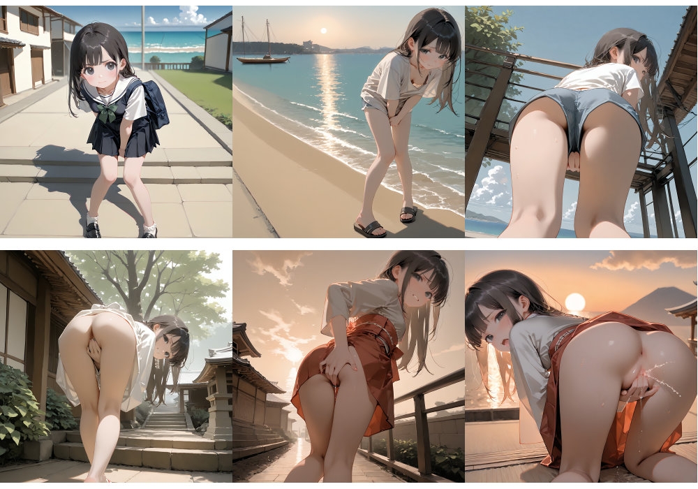 瀬戸内おもらし紀行 〜ノスタルジックな坂道で決壊する秘密の絶頂【放尿 × (ひかがみ+極尻)】全500枚収録〜