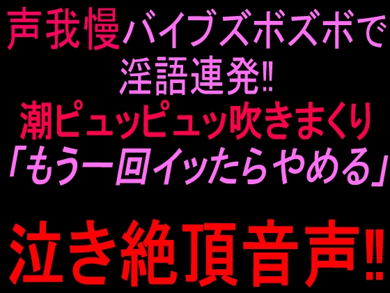 声我慢バイブズボズボで淫語連発‼︎潮ピュッピュッ吹きまくり「もう一回イッたらやめる」泣き絶頂音声‼︎