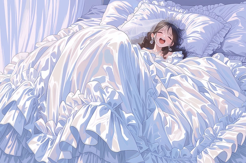 【ドレス美少女50】ツルツルドレスに包まれて恍惚に沈む