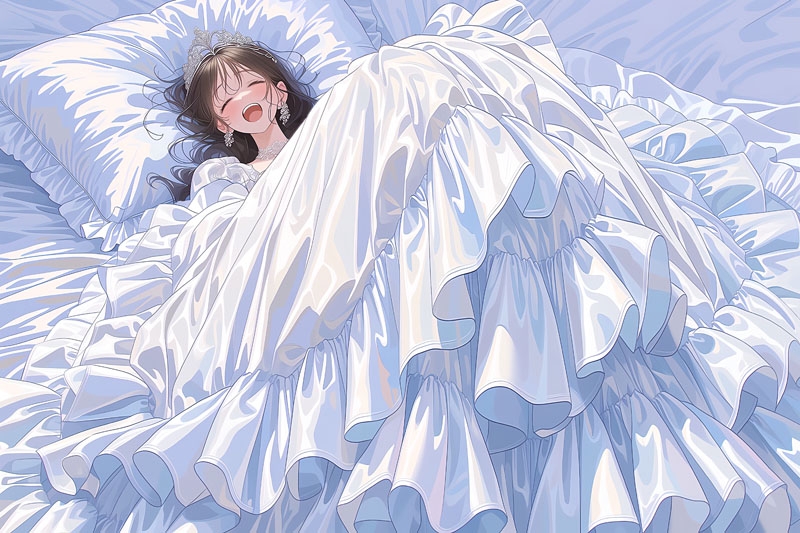 【ドレス美少女50】ツルツルドレスに包まれて恍惚に沈む