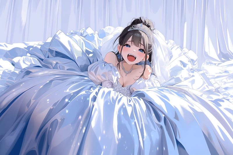 【ドレス美少女50】ツルツルドレスに包まれて恍惚に沈む