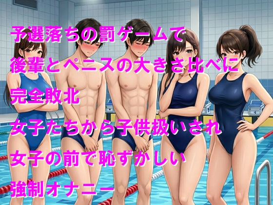 水泳部の伝統行事 強○全裸の大きさ比べで後輩に完全敗北して馬鹿にされる