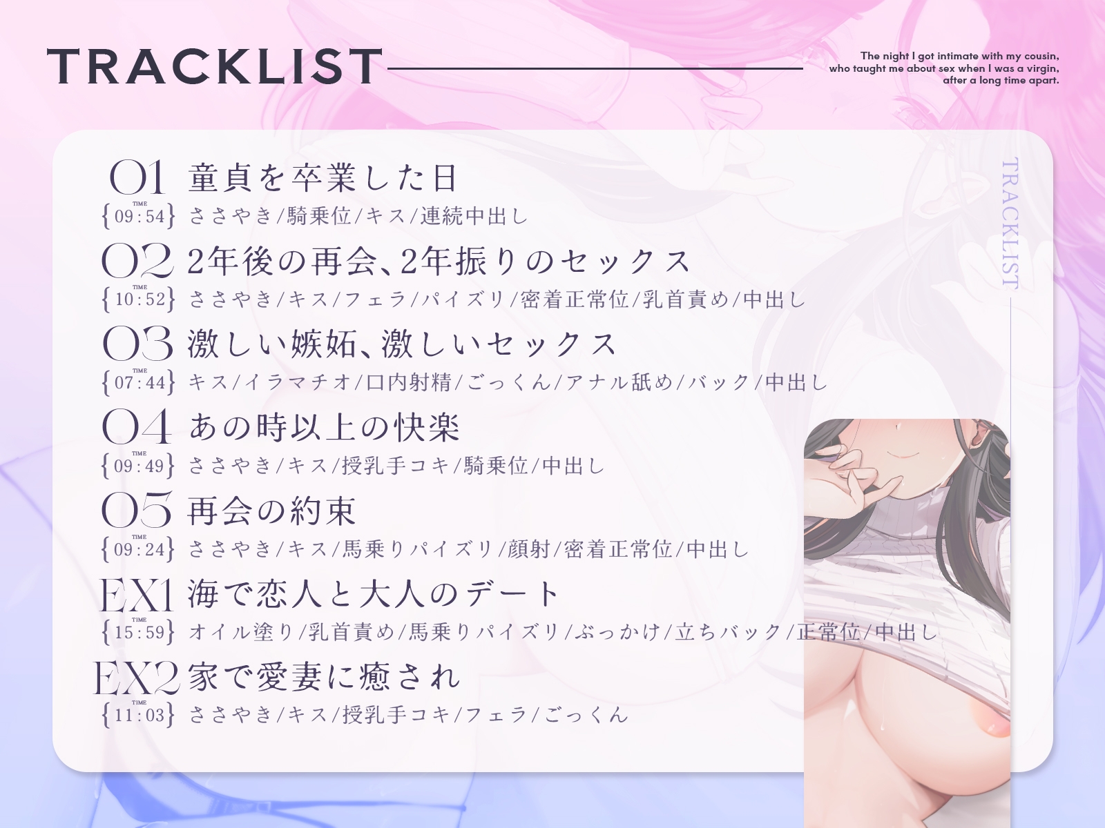 童貞の僕にセックスを教えてくれた従姉と久しぶりに絡み合った夜【バイノーラル/中出し/ラブラブ】