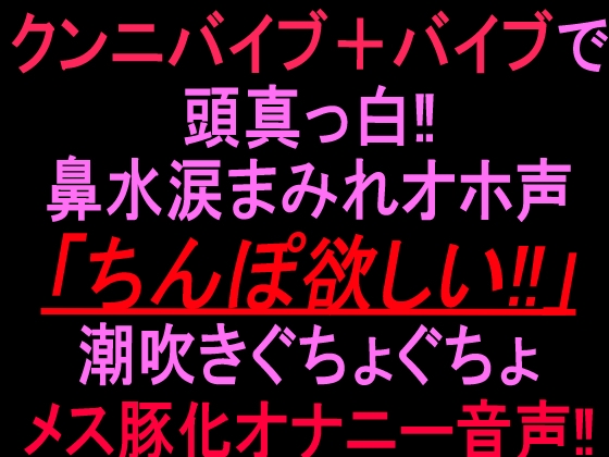 クンニバイブ+バイブで頭真っ白‼︎鼻水涙まみれオホ声「ちんぽ欲しい!!」潮吹きぐちょぐちょメス豚化オナニー音声‼︎