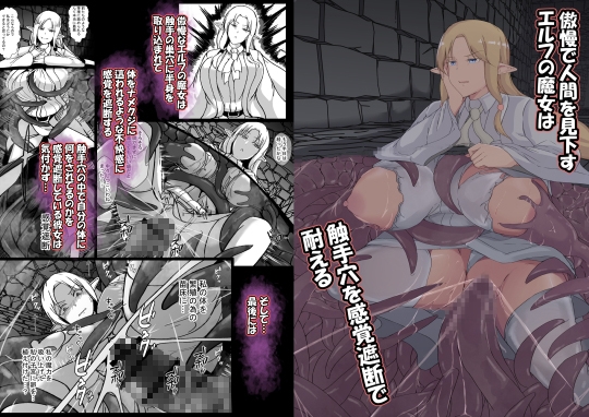 傲慢で人間を見下すエルフの魔女は触手穴を感覚遮断で耐える – main preview