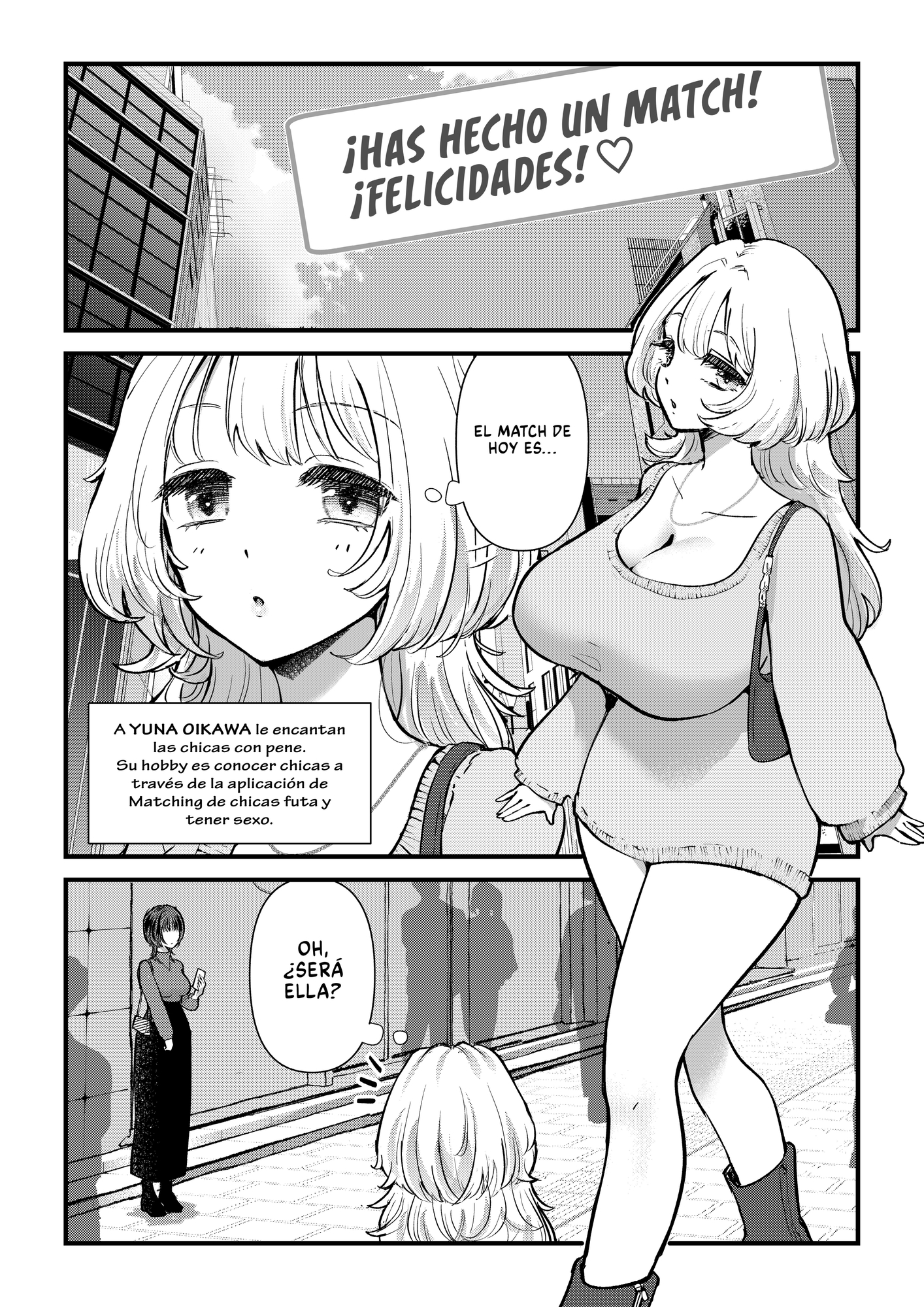 【スペイン語版】ふた×女マッチングアプリで出会ったふたなり馬ちん娘にハメ倒される！！ – Preview 2