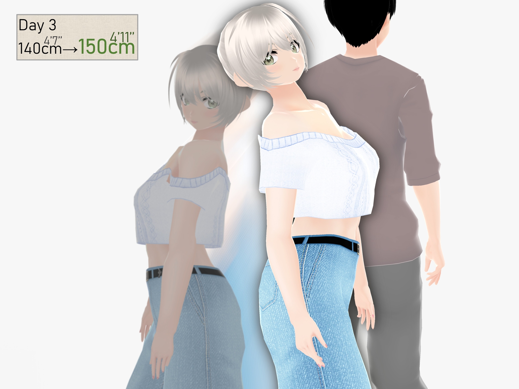 女子だけデカく 男子を追い抜く 成長音～測定バー編～