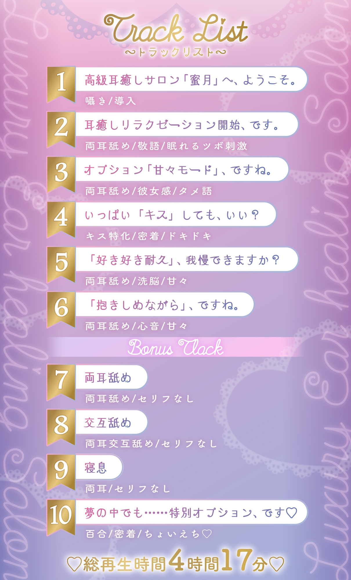 【たっぷり♡4時間超】高級耳癒しサロン 〜密着囁き・耳舐めリラクゼーション〜【安眠特化♡両耳】