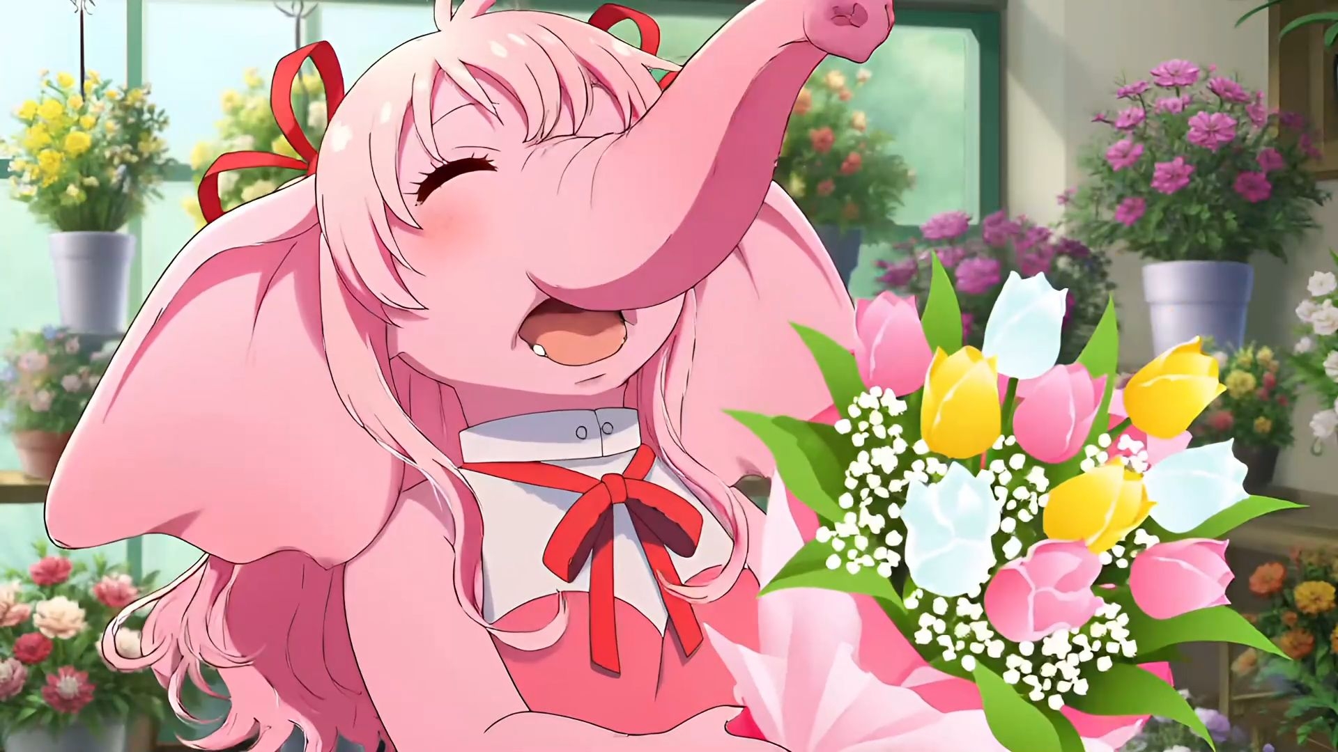 ピンクゾウのセクシーなくしゃみ！(MP4アニメーション)/ Pink Elephant's Sexy Sneeze! (MP4 Animation)